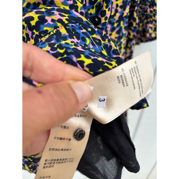 Scotch & Soda Printed Ruffle Dress, Multicolored Animal Print, Sz XS - Picture 7 of 8